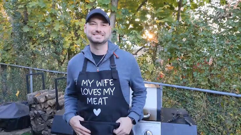 Fairy's Gift Funny Husband Apron, Men's Anniversary Christmas, Cool Birthday Gifts for Him, Husband Gifts from Wife, Manly Presents for Men, Grilling Kitchen Aprons with Pockets for Cooking Hubby Him