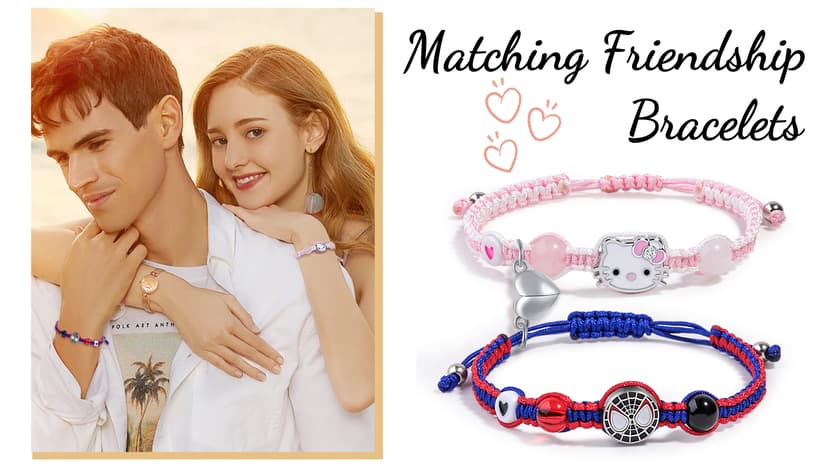 Couples/Friendship Matching Bracelets,Bat/Spider/kitty Bracelets Set, Valentine's Day Birthday Jewelry Gifts for Gf and Bf Soulmate, Matching Gifts for Husband&Wife Son&Daughters BFF