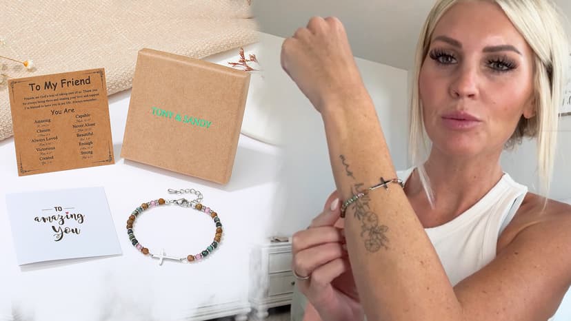 TONY & SANDY Cross Bracelet for Women, Christian Gifts for Women, Confirmation Baptism Easter Gifts, Unique Gift for Friends Daughter Mom Sister in Christ Niece on Birthday Christmas