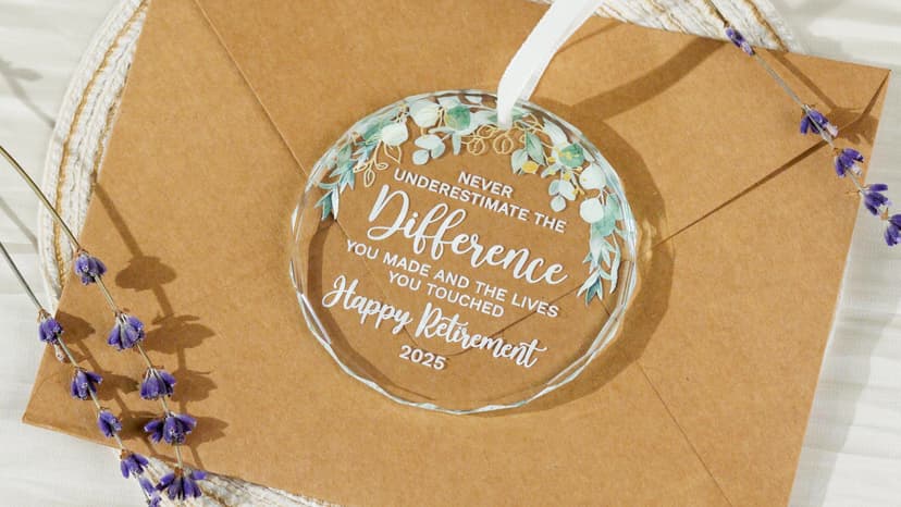 HEXMOZ Retirement Gifts - Retirement Gifts for Women, Men 2025 - Retired Ornament 2025 - Retired Gift for Coworker, Boss, Employee, Teacher, Nurse, Woman, Man - Glass Christmas Ornament Keepsake