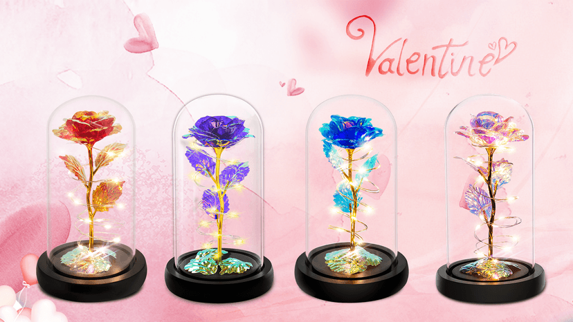Childom Birthday Gifts for Women,Flowers for Delivery Prime,Colorful Rainbow Light Up Rose in A Glass Dome,Christmas Rose Gifts for Her Mom Women Wife Girl Grandma on Christmas Anniversary Valentines