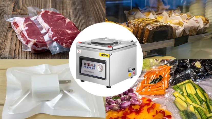 VEVOR Chamber Vacuum Sealer, 320W Sealing Power, Vacuum Packing Machine for Wet Foods, Meats, Marinades and More, Compact Size with 12.6 in Sealing Length, Applied in Home Kitchen and Commercial Use