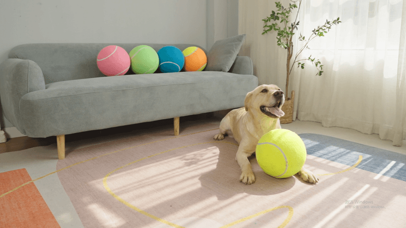 Giant 9.5" Dog Tennis Ball Large Pet Toys Funny Outdoor Sports Ball with Inflating Needles for Small Medium Large Dog