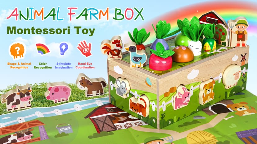 Montessori Wooden Sensory Toddler Toys: Toy for 1 Year Old Boys Girls Birthday Gifts | 1st One First Birthday Gift for 1 Year Old Girl Boy, Educational Learning Toy for 1-2 Year Old Fine Motor Skills