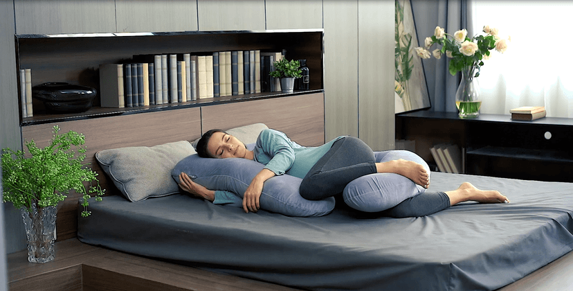 MOON PARK Pregnancy Pillows for Sleeping - U Shaped Full Body Maternity Pillow with Removable Cover - Support for Back, Legs, Belly, HIPS - 57 Inch Pregnancy Pillow for Women - Grey