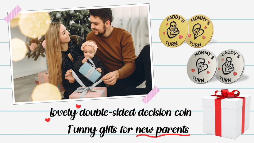 Lovely New Parent Decision Coin as New Parents Gifts for Couples, Double-Sided Coin as New Baby Gifts, Funny Gifts for New Mom Dad