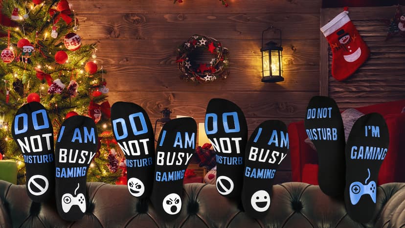 Nucinzua Birthday Gifts For Men,Do Not Disturb Im Gaming Socks for Men,Gamer,Teen Boys Gifts,Christmas Stocking Stuffers