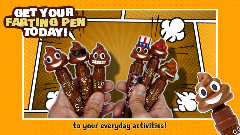Farting Poop Pen with Multiple Funny Sounds - Perfect Novelty Gift for Teens, Kids & Boys - Functioning Pen & Prank Toy for The Entire Family, Fun Gag Gifts with Big Laughs (Original)