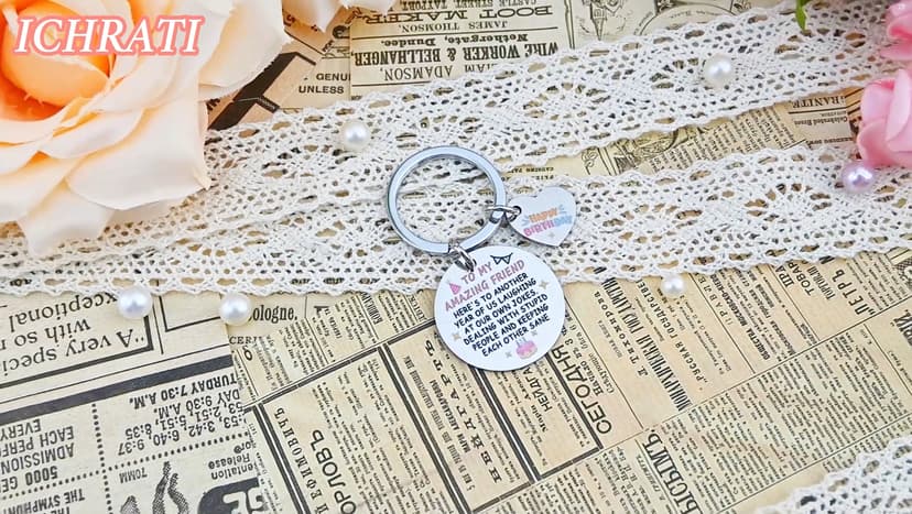 Best Friend Birthday Gifts for Women Girls Happy Birthday Bestie Gift Funny Friendship Gifts for BFF Coworker Classmate To My Amazing Friend Keychain