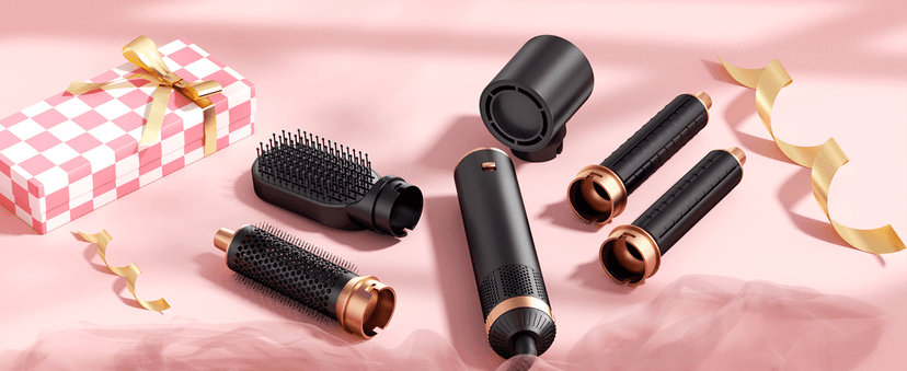 5 in 1 Blow Dryer Brush, Upgrade Hair Dryer Brush Set Negative Ion Air Styler Curling Wrap Air Curler, Hot Air Brush Curling Iron Hair Styling Tools As A Gift for Straight/Curl/Dry/Smooth