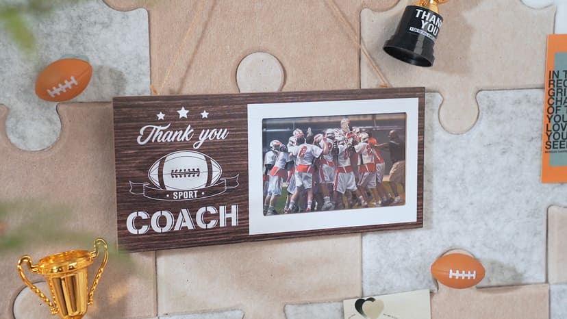 Sumind Sport Graduation Coach Picture Frame Football Softball Baseball Soccer Basketball Volleyball Graduation Photo Frame Thank You Coach Gift 4" x 6"(Basketball)