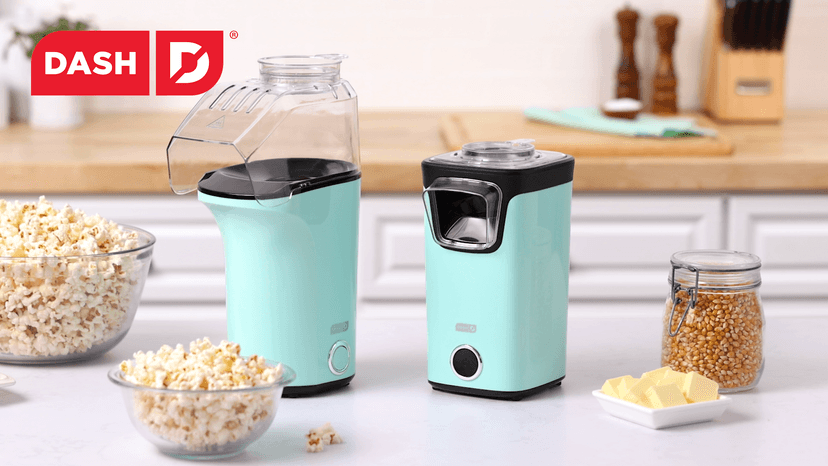 DASH Hot Air Popcorn Popper Maker with Measuring Cup to Portion Popping Corn Kernels + Melt Butter, 16 Cups - Aqua