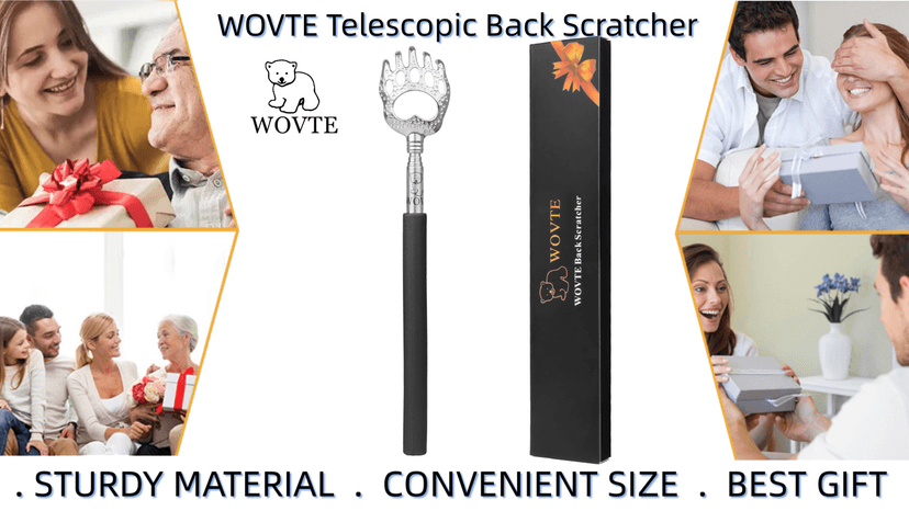WOVTE Bear Claw Extendable Back Scratcher for Men Women, Stocking Stuffers for Adults Men, Mothers Day Fathers Day Birthday Christmas Gifts for Men Women Mom Dad Husband