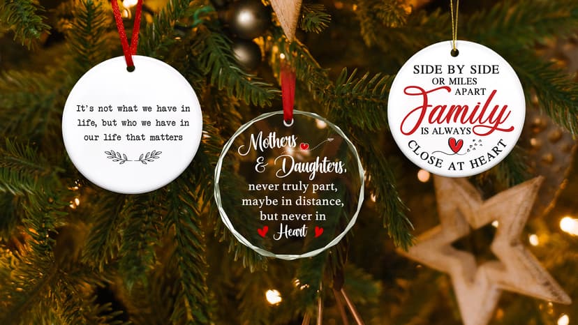 TEEZWONDER Family Ornament Gifts for Women Men - Ceramic Christmas Ornaments 2025 for Tree Decorations - Christmas Birthday Gifts for Mom Dad for Sister Brother, Grandma Grandpa Gift
