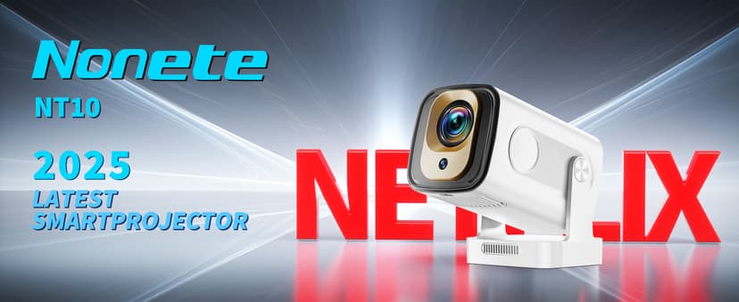 【Built-in Apps】Mini Projector 1080P with WiFi 6 and Bluetooth 5.4, 4K Full HD Projector Features Auto Focus & Keystone, Portable Projector Support 270° Rotatable, Compatible with Phone/HDMI/USB-White