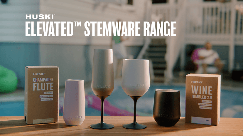 Huski Wine Tumbler 2.0 | NEW | Award-winning Design with Detachable Stem | Premium Stainless Steel Wine Glass with Lid | Triple Insulated Tumbler | 12oz Capacity | Great Gift (Champagne)