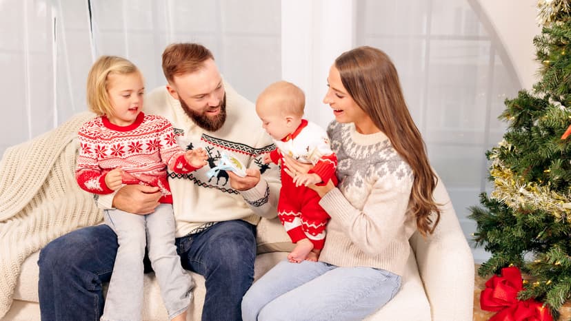 Baby Hand and Footprint Kit Girls, Boys - Personalized Baby’s First Christmas Ornament Kit, Newborn Christmas Gifts for New Mom, Cute Shower Gifts, Easy to Use Handprint Ornaments(Gold Paint, Cherish)