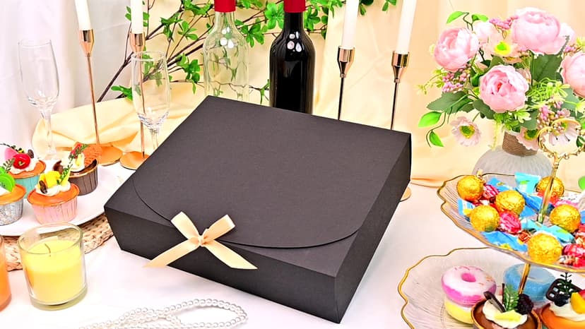 12Pack Black Gift Boxes with Lids, 12×9.8×3.1 Inch Groomsmen Proposal Box, Luxury Black Gift Box with Ribbon for Bridesmaid Box, Graduation, Christmas, Wedding, Birthday, Party