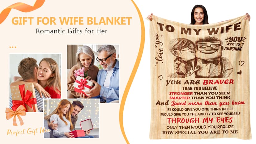 Gifts for Wife from Husband - Wedding Anniversary Birthday Gifts for Women - Romantic I Love You Present for Her - Christmas Mothers Day & Valentines Day Gifts for Wife - To My Wife's Blanket 50"x60"