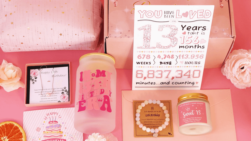 13th Birthday Gifts for Girls,13 Birthday Girl Gift,13 Years Old Girl Gift Ideas,8 Pcs Unique 13th Gifts for Daughter, Niece, Granddaughter, Official Teenager