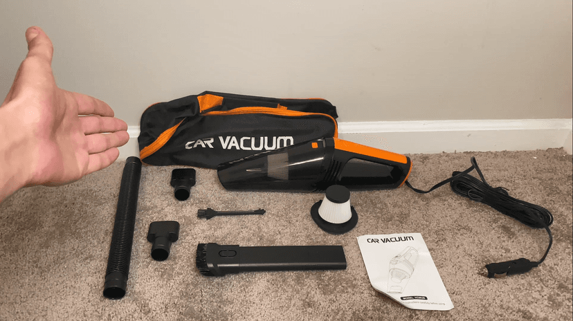 Car Vacuum, Portable Car Vacuum Cleaner High Power 8000Pa, Small 12V Handheld Vacuum with LED Light,16.4Ft Corded, Deep Detailing Cleaning Kit of Car Interior with Dry for Men/Women