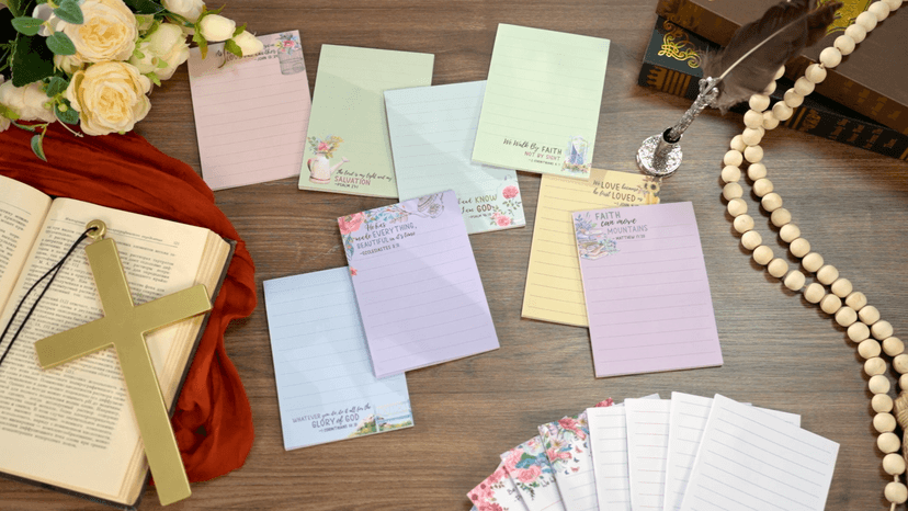 8 Pack Christian Sticky Notes Samll Scripture Inspirational Memo Pads Floral Design Adhesive Religious Bible Verse Quotes Notepads for Writing Diary Lists Schedules, 4 x 5. 5 Inch(Fresh Style)