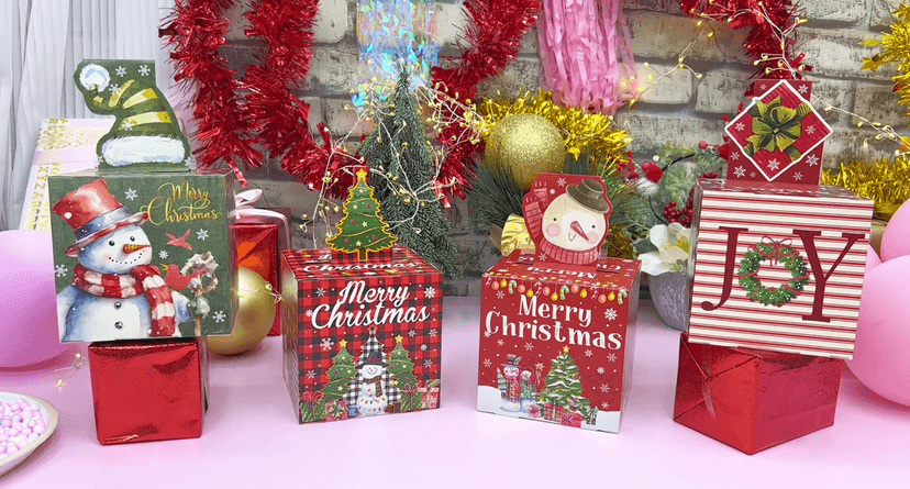 Christmas Party Gifts, Christmas Money Box for Cash Pull, Christmas Money Pull Box with Snowman Card and Transparent Bags, Christmas Money Pull Box, Christmas Money Pull Box for Kids Adults