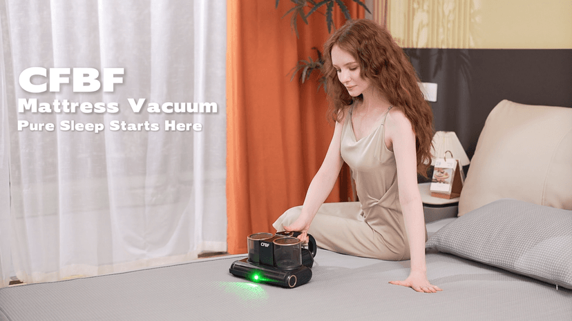 Mattress Vacuum Cleaner, Bed Vacuum Cleaner with 16Kpa Suction 253.7nm UV-C Light, Ultrasonic & High Heating, 500W Powerful Double-Cup Handheld Vacuums for Bed, Sofa, Couch, Crib, 16.4FT Corded