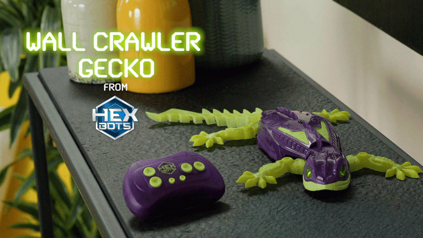 HEX BOTS Glow-in-The-Dark Gecko with Official Wall Climber Technology, Rechargeable Remote Control Robot Kids Toys, Prank Toys for Boys & Girls Ages 4 & Up