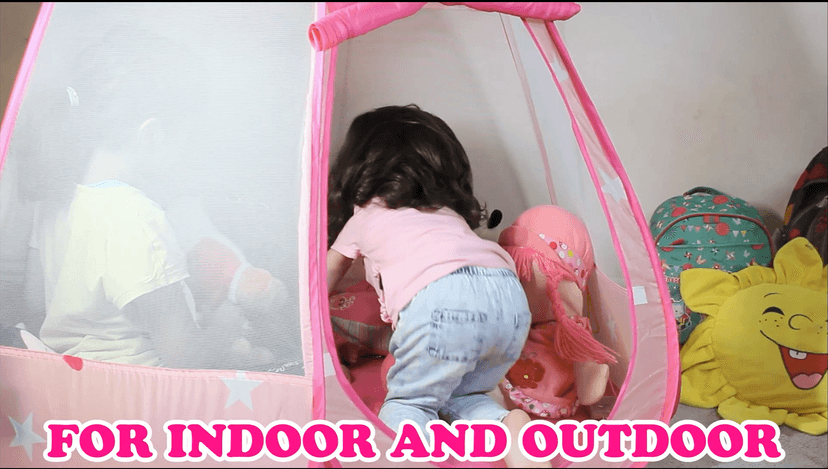 Pop Up Princess Tent with Colorful Star Lights for 1 2 3 Year Old Birthday Gift, 12-18 Months Baby Girl Toys, Foldable Ball Pit with Carrying Bag, Indoor&Outdoor Play Tent for Kids