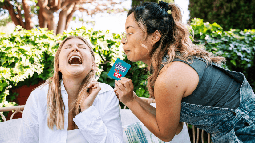 You Laugh You're Out A Party Game with Hilarious Charades Family Card Games for Adults & Kids, 125 Prompt Cards Fun Card Games for Family Game Nights, Gatherings, & Parties Ages 14+