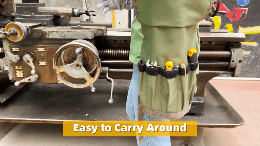 Tool Bag Roll Up, UUP Heavy Duty Portable Soft Tool Storage Organization, Foldable Empty Rollup Organizer with 2 Small Pouches, Rollable Carrying Toolbag, Dad Men Mechanic Welding Birthday Gift, Green