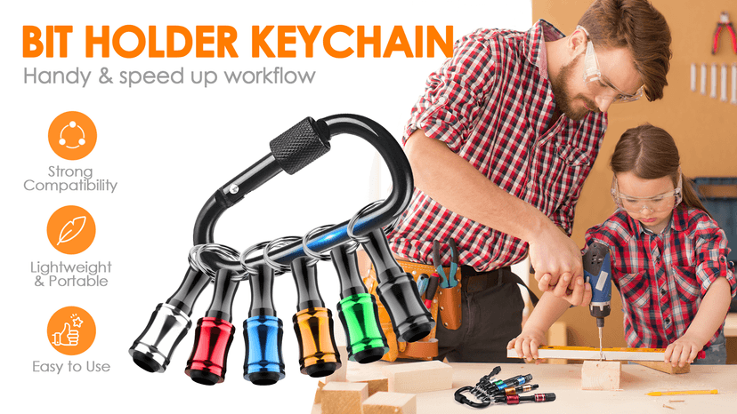 Bit Holder Stocking Stuffers for Men Gifts for Christmas Gifts for Men Who Have Everything Tools for Men Magnetic Drill Bit Holder Keychain Cool Gadgets White Elephant Gifts for Adults Dad Husband Him