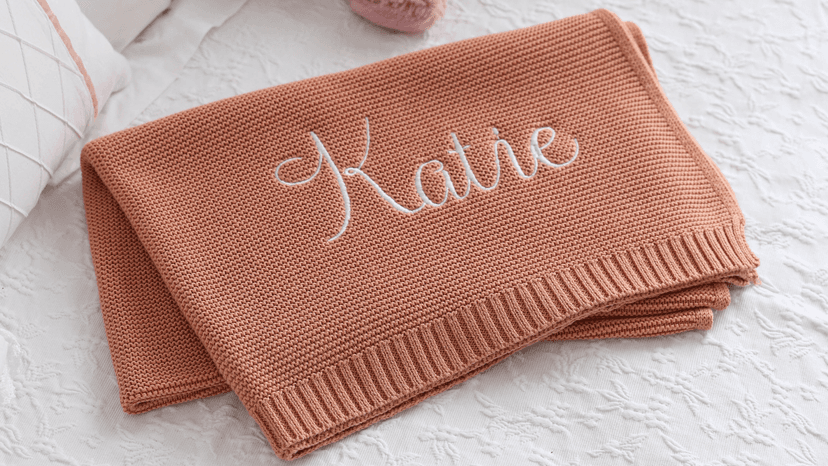 Personalized Baby Blanket, 100% Organic Certified Cotton, Customized Swaddle Blanket with Name, Receiving Blankets for Boys and Girls, Perfect Custom Gifts for Newborns, Kids and Baby Showers