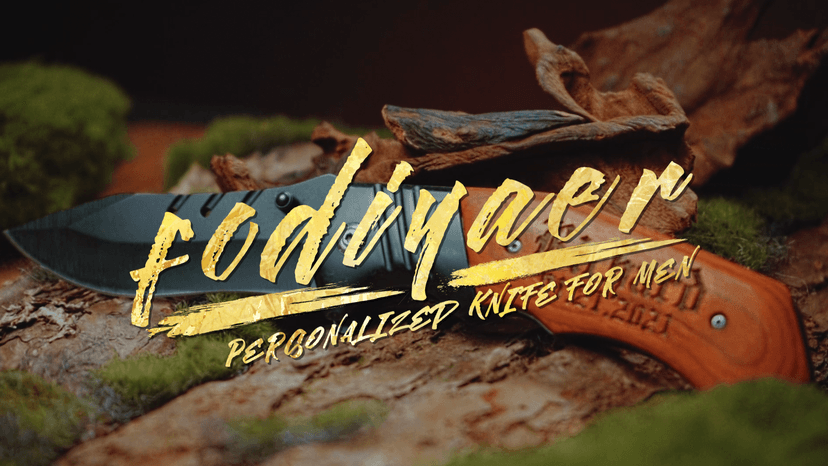 Fodiyaer Personalized Engraved Pocket Knife With Gift Box - Custom Knifes For Husband, Boyfriend, Dad, Son, Brother, Uncle, Grandpa As Birthday, Anniversary, Father's Day, Christmas Gifts