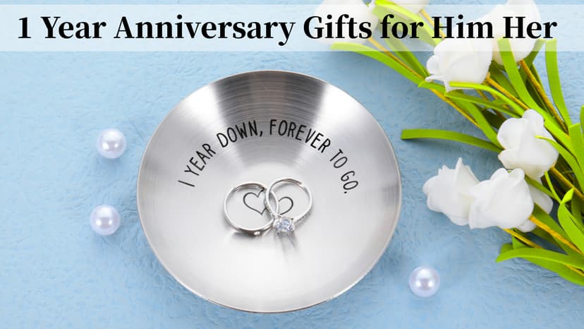 1 Year Anniversary for Him Her One Year Paper Anniversary Ring Holder First Anniversary Wedding Gifts for Husband Wife 1st Anniversary Dating Gift for Couples Boyfriend Girlfriend Birthday Christmas