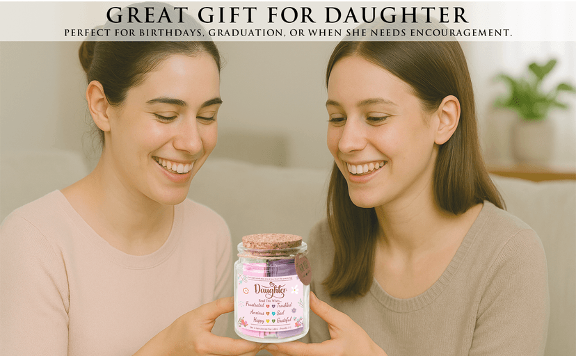 Bible Verse Jar for Daughter – 92 Encouraging Scriptures by Emotion, Christian Gift from Mom or Dad, Inspirational Jar for Teen Girls & Adult Daughter