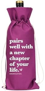 1 Pcs Funny New Chapter Wine Bag New Beginnings Gifts for Women Men Farewell Gifts for Friends Going Away Gifts for Coworkers Women Men Moving Away Gifts for Friends New Teacher Gifts
