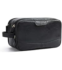 BAGSMART Toiletry Bag for Men, Travel Toiletry Organizer Dopp Kit Water-resistant Shaving Bag for Toiletries Accessories, Door Room Essentials, Black-medium
