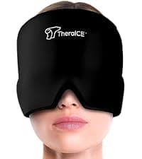 TheraICE Headache Relief Cap, Migraine Ice Pack Mask Products, Women Cooling Gel Hat, Face Cold Compress Head Wrap for Her Stress. Great Birthday Gift for Mom, Sister, Grandma, Girlfriend, & Teacher