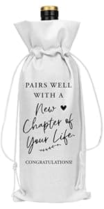 YUANHAO Moving Away Gifts for Friends, Farewell Gifts for Coworkers, Going Away Gift for Women Men, Goodbye Gift for Coworkers, Funny New Chapter Wine Bag