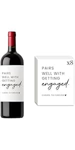 FBCCZEY Engaged Gifts, Engagement Gifts for Couples Her, Engagement Party Decorations Gifts for Engaged Couple Wine Bag, Pairs Well with Getting Engaged Wine Bottle Bag
