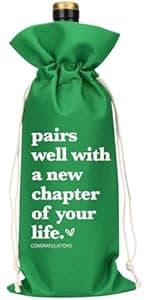 1 Pcs Funny New Chapter Wine Bag New Beginnings Gifts for Women Men Farewell Gifts for Friends Going Away Gifts for Coworkers Women Men Moving Away Gifts for Friends New Teacher Gifts