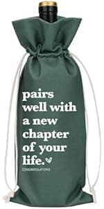 1 Pcs Funny New Chapter Wine Bag New Beginnings Gifts for Women Men Farewell Gifts for Friends Going Away Gifts for Coworkers Women Men Moving Away Gifts for Friends New Teacher Gifts