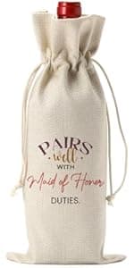 FBCCZEY Engaged Gifts, Engagement Gifts for Couples Her, Engagement Party Decorations Gifts for Engaged Couple Wine Bag, Pairs Well with Getting Engaged Wine Bottle Bag