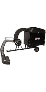 Agri-Fab 45-0631 Large Capacity 32 CU FT Hard Top Mow- N-Vac, Tow Behind Lawn Vacuum, Leaf Vacuum, Gas Powered, Easy Foot Pedal Dumping