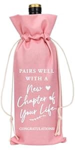 YUANHAO Moving Away Gifts for Friends, Farewell Gifts for Coworkers, Going Away Gift for Women Men, Goodbye Gift for Coworkers, Funny New Chapter Wine Bag