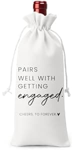 FBCCZEY Engaged Gifts, Engagement Gifts for Couples Her, Engagement Party Decorations Gifts for Engaged Couple Wine Bag, Pairs Well with Getting Engaged Wine Bottle Bag