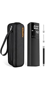 Pumteck Electric Ball Pump, Smart Air Pump Portable Fast Ball Inflation with Precise Pressure Gauge and Digital LCD Display for Football Basketball Volleyball Football (2 Pin and 1 Spout)