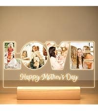 Personalized Anniversary Couple Gifts for Him & Her, Custom Picture Frames with Photo, Personalized Photo Frame with Night Light, Personalized Birthday Gifts for Women & Men